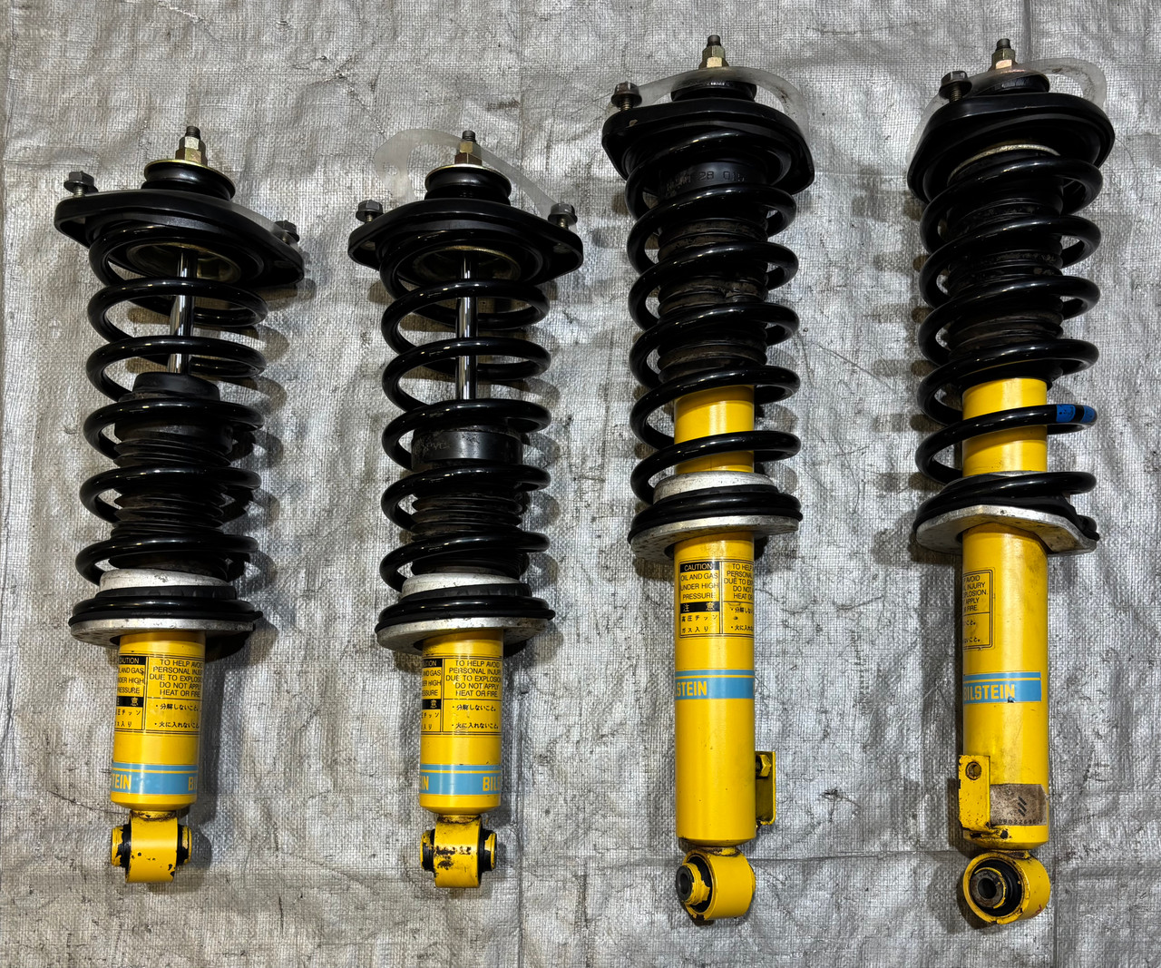 1999-2000 Mazda Miata 10AE OEM Hard-S Bilstein Shocks / Springs / Set of 4 / 35K NB269