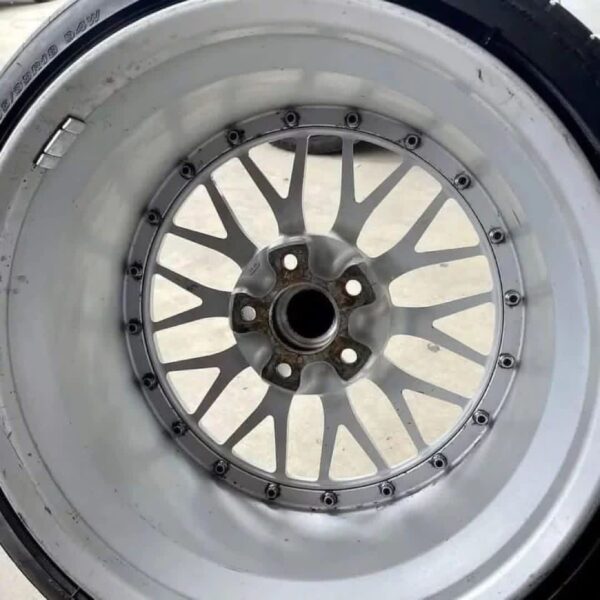IMG_8299 BBS Silver Mesh Wheels with Polished Stepped Lips Wrapped in Bridgestone Potenza Tires (Set of 4)