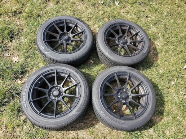Konig Matte Black Multi-Spoke Wheels Wrapped in Hankook Ventus V2 Concept 2 Tires (Set of 4)