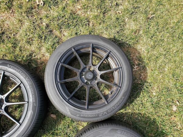 Konig Matte Black Multi-Spoke Wheels Wrapped in Hankook Ventus V2 Concept 2 Tires (Set of 4)