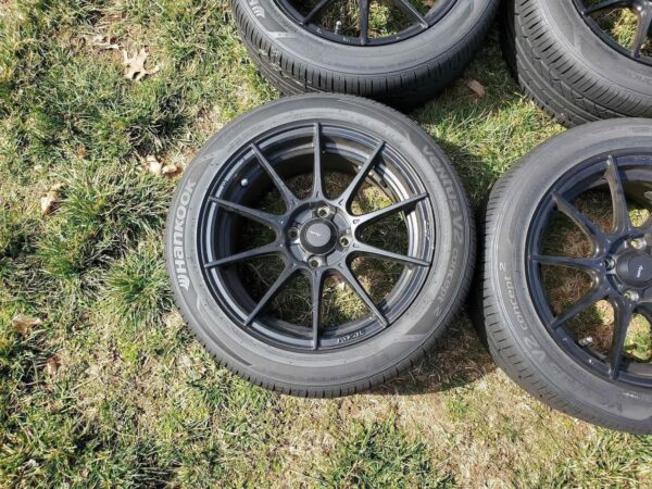 Konig Matte Black Multi-Spoke Wheels Wrapped in Hankook Ventus V2 Concept 2 Tires (Set of 4)