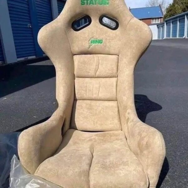 Status Racing Tan Suede Carbon Fiber Bucket Seats.