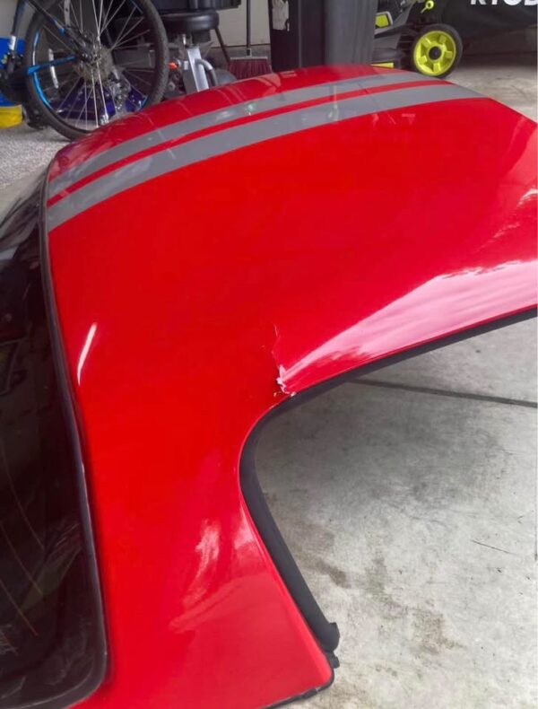 IMG_0338 OEM Mazda Miata MX-5 Hardtop (NA / NB Gen) – Classic Red with Racing Stripes