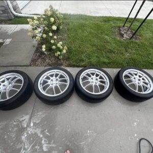 94-05 Mazda Miata Enkei NT03+M Style Silver Wheels w/ Tires (Set of 4) – 4x100
