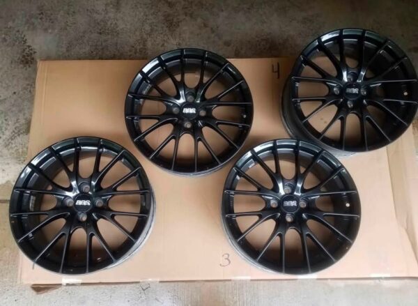 Set of 4 OEM Mazda MX-5 Miata ND (2016–2026) 17" BBS Dark Gunmetal / Gloss Black Forged Alloy Wheels.