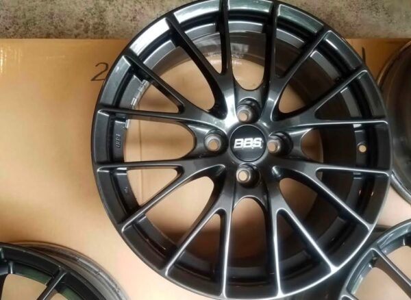 Set of 4 OEM Mazda MX-5 Miata ND (2016–2026) 17" BBS Dark Gunmetal / Gloss Black Forged Alloy Wheels.