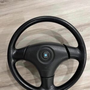 OEM Mazda Miata NB / NA Nardi 3-Spoke Black Leather Steering Wheel w/ Airbag