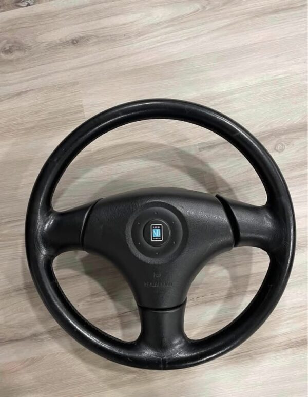 IMG_3697 OEM Mazda Miata NB / NA Nardi 3-Spoke Black Leather Steering Wheel w/ Airbag