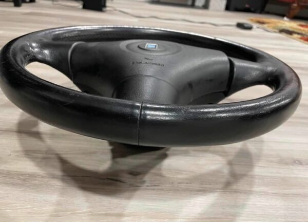 IMG_3701 OEM Mazda Miata NB / NA Nardi 3-Spoke Black Leather Steering Wheel w/ Airbag