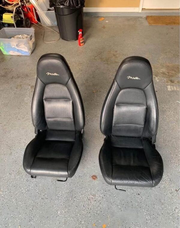 IMG_4077 Mazda MX-5 Miata OEM Black Leather Seat Set – Pair (Left & Right)