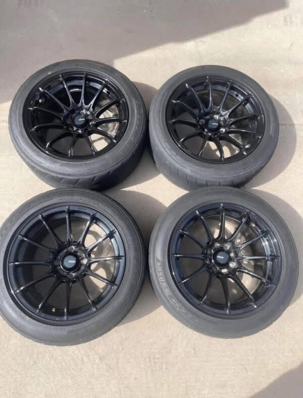 IMG_4464 Lightweight Black Multi-Spoke Performance Alloy Wheels with Tires – Set of 4