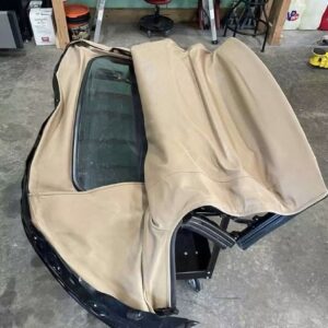 OEM Mazda Miata NA/NB Tan Soft Top with Glass Rear Window – Complete Convertible Roof Assembly (1990–2005)