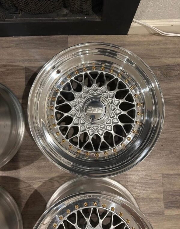 Genuine BBS RS Style 3-Piece Polished Mesh Wheels Set (4 Wheels)