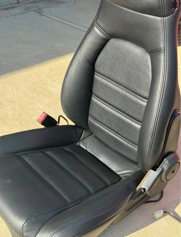 OEM High-Back Leather Bucket Seats (Pair) – Black Perforated Leather