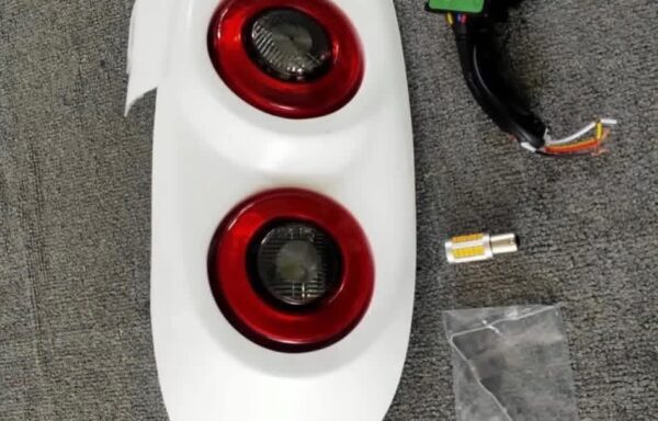 IMG_8240 Mazda Miata NA Custom Dual-Round Tail Light Assemblies (White Housings w/ Red Trim Rings)
