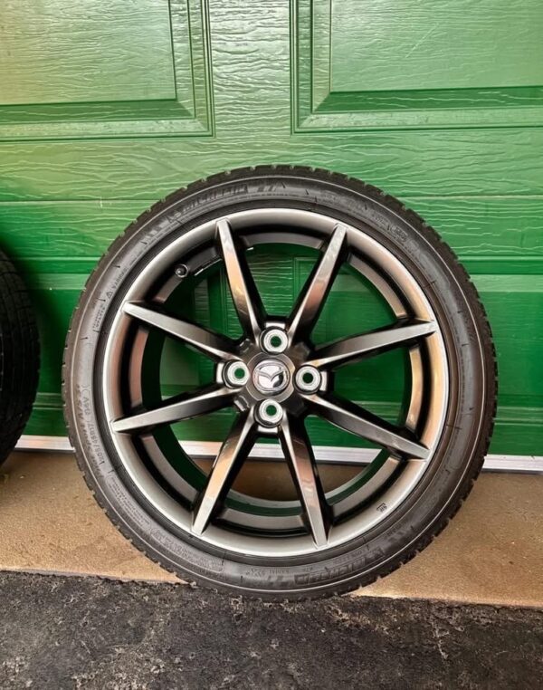 IMG_8817 OEM Mazda MX-5 Miata ND (2016+) 17" Dark Gunmetal Alloy Wheels & Tires (Set of 4)