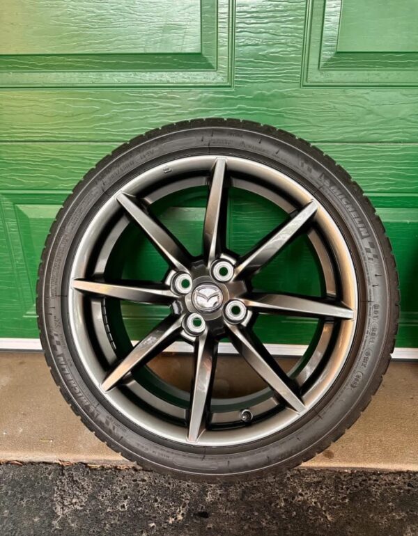 IMG_8819 OEM Mazda MX-5 Miata ND (2016+) 17" Dark Gunmetal Alloy Wheels & Tires (Set of 4)