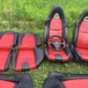 IMG_1021 Mazda MX-5 Miata Red & Black Leather Seats, Steering Wheel, and Interior Door Panels – Complete Interior Set