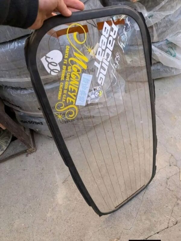 IMG_2328 1990-2005 Rear Window Glass with Defroster – Tinted Glass with Black Frame
