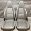 OEM Mazda Miata NA/NB, Honda S2000 AP1/AP2 Factory Leather Bucket Seats Pair – Light Grey / Silver Leather 