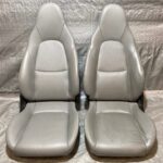 OEM Mazda Miata NA/NB, Honda S2000 AP1/AP2 Factory Leather Bucket Seats Pair – Light Grey / Silver Leather 