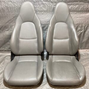 OEM Mazda Miata NA/NB, Honda S2000 AP1/AP2 Factory Leather Bucket Seats Pair – Light Grey / Silver Leather 