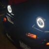 7" Round LED Halo Projector Headlights with DRL (Pair) – Black Inner Housing (Fitment: 1990–1997 Mazda Miata NA & H6024 Universal)