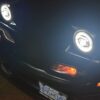 7" Round LED Halo Projector Headlights with DRL (Pair) – Black Inner Housing (Fitment: 1990–1997 Mazda Miata NA & H6024 Universal)