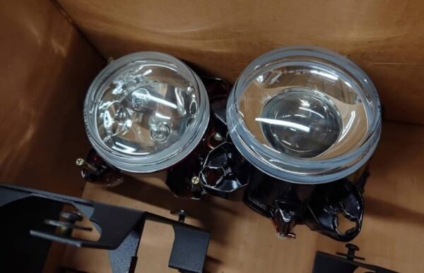 Dual Round Projector Headlight Assembly & Mounting Bracket Conversion Kit
